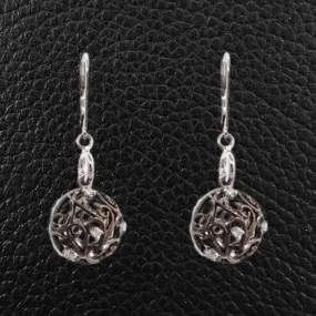 Diamond Ball Dangle Earrings