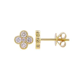 DIAMOND CLOVER STUDS