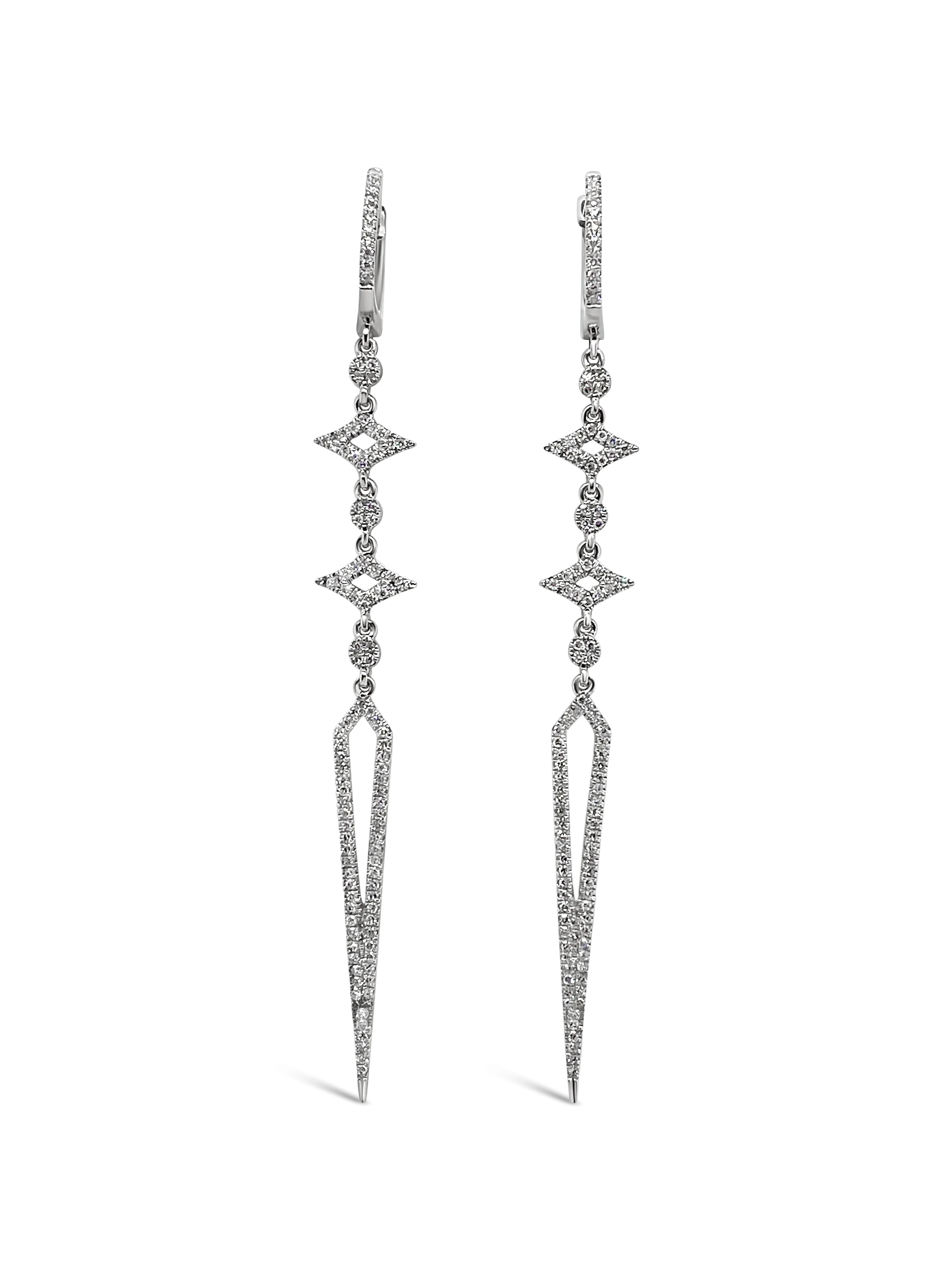 Diamond Dangle Sword Earrings