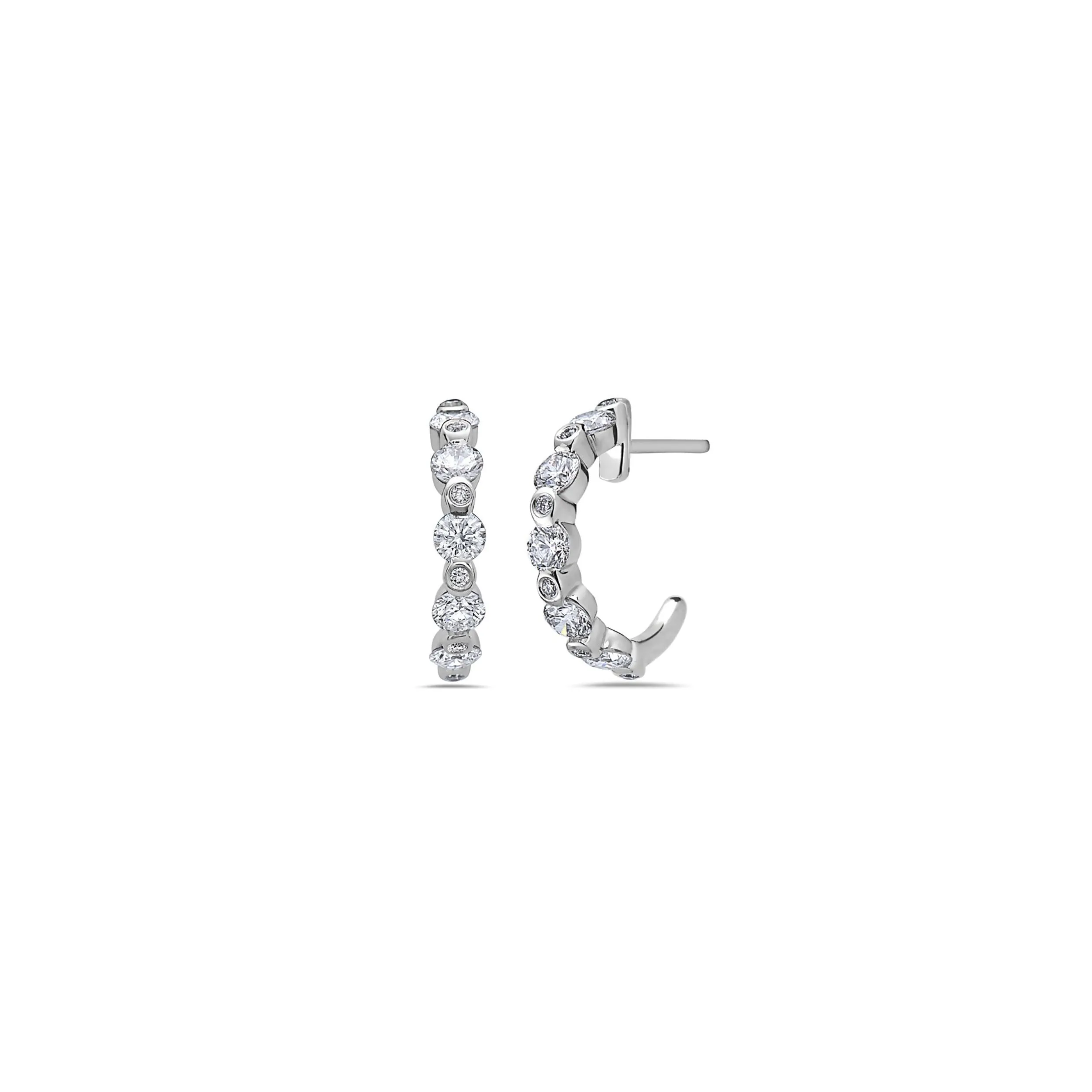 Diamond Half-Hoop Earring