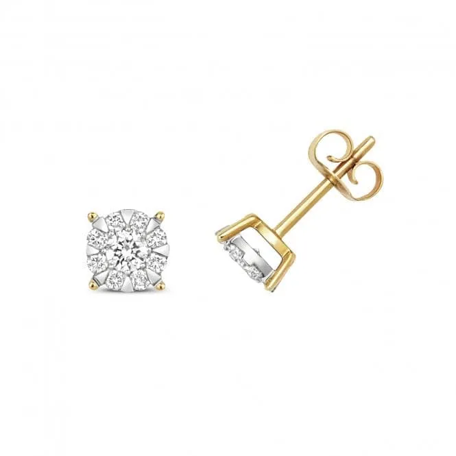 Diamond Jewellery 9ct Gold Diamond Brilliant Range Earrings ED172