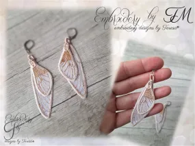 Earrings cicada wings/4x4 hoop