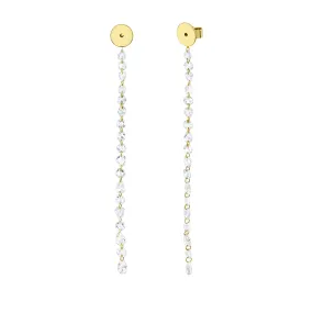 Eau de Rose Cut Diamond Iris Double Drop Earrings - Backs