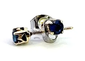 Elegant Gold-Plated Sapphire Stud Earrings - Timeless Elegance