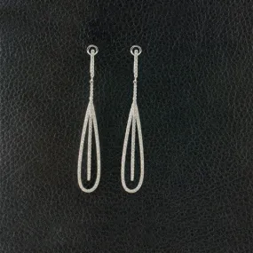 Elongated Pear shaped Diamond Dangle Earrings