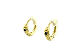 Evil Eye Hoop Huggie Earrings