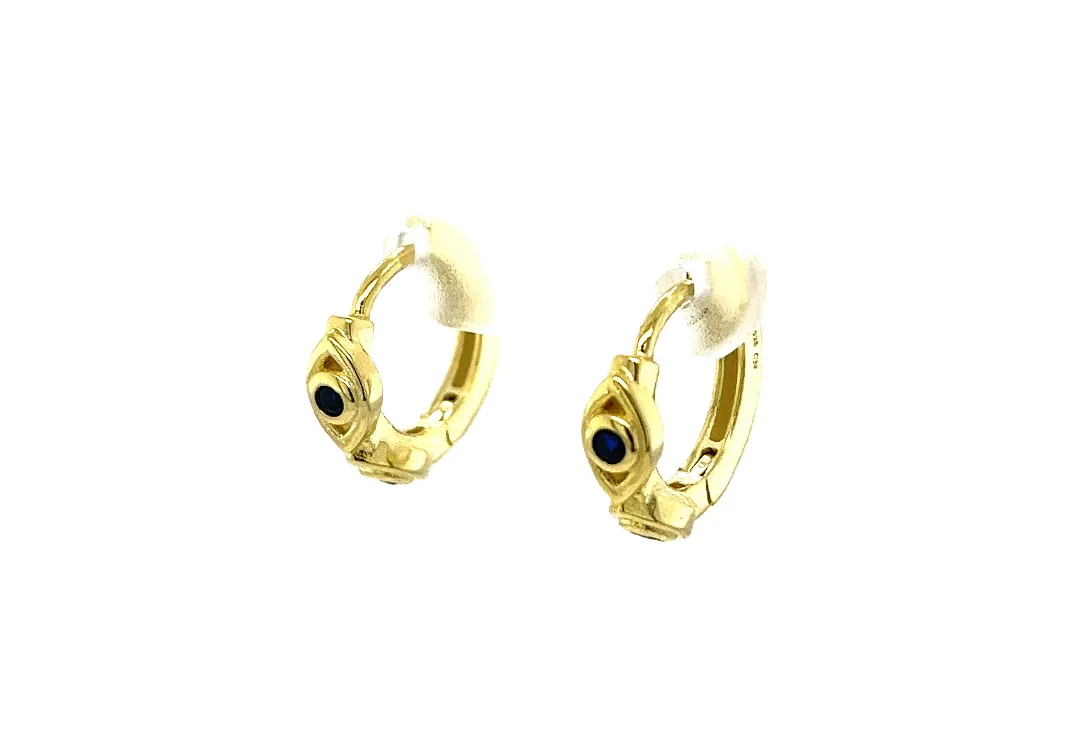 Evil Eye Hoop Huggie Earrings