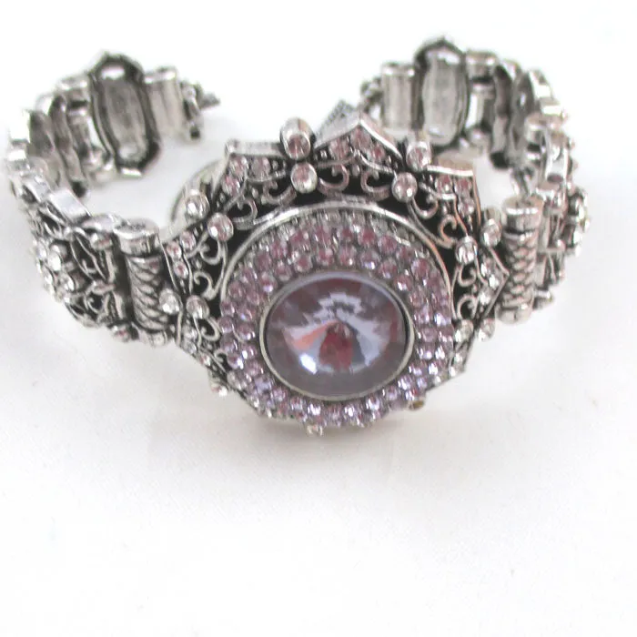 Exquisite Woman's Fashion Lilac Crystal & Rhinestone Bracelet