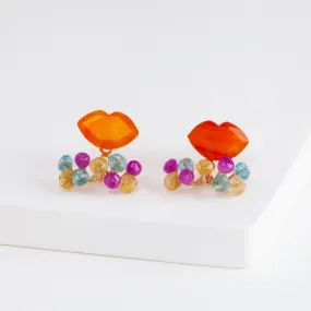 Fairy lip carnelian and mixed stone earrings