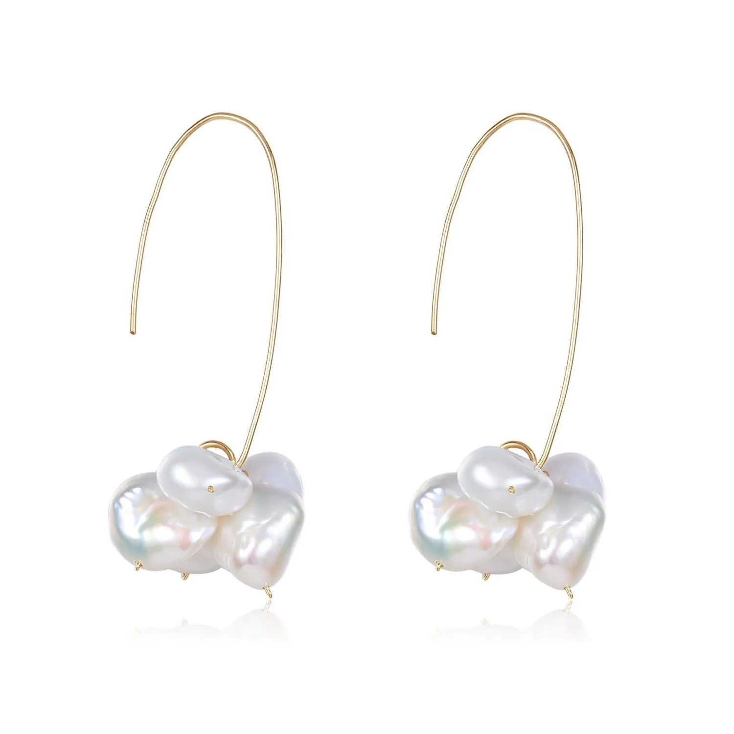 Falling Petals Series Petal Baroque Pearl Earrings