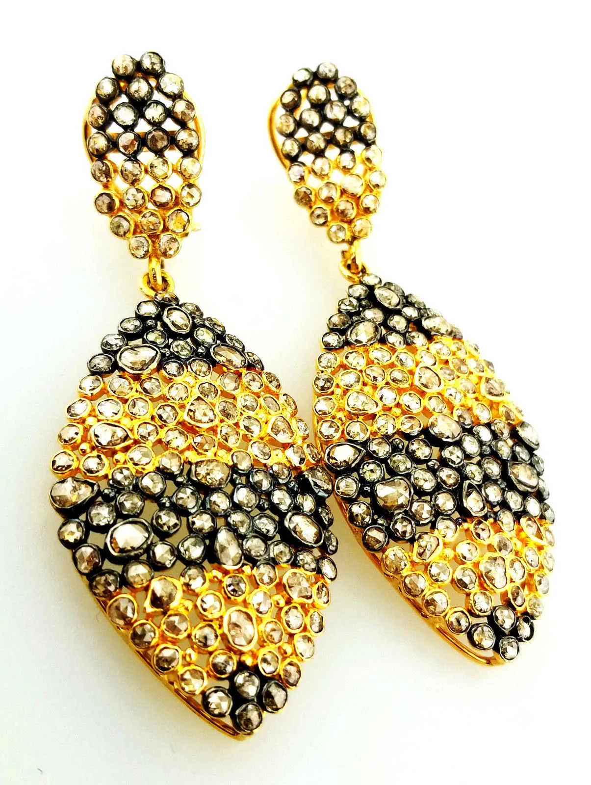 Fancy Brown Chocolate Diamond Drop Earrings 16 Carats GAL Certified 22k Gold