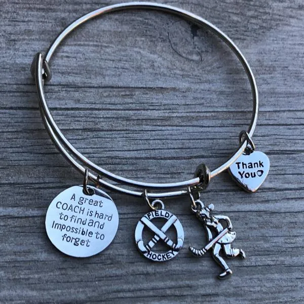 Field Hockey Coach Bangle Bracelet