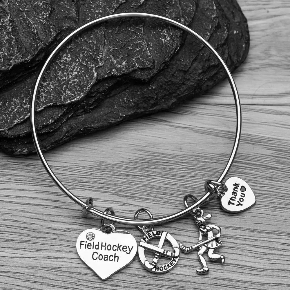 Field Hockey Coach Bangle Bracelet