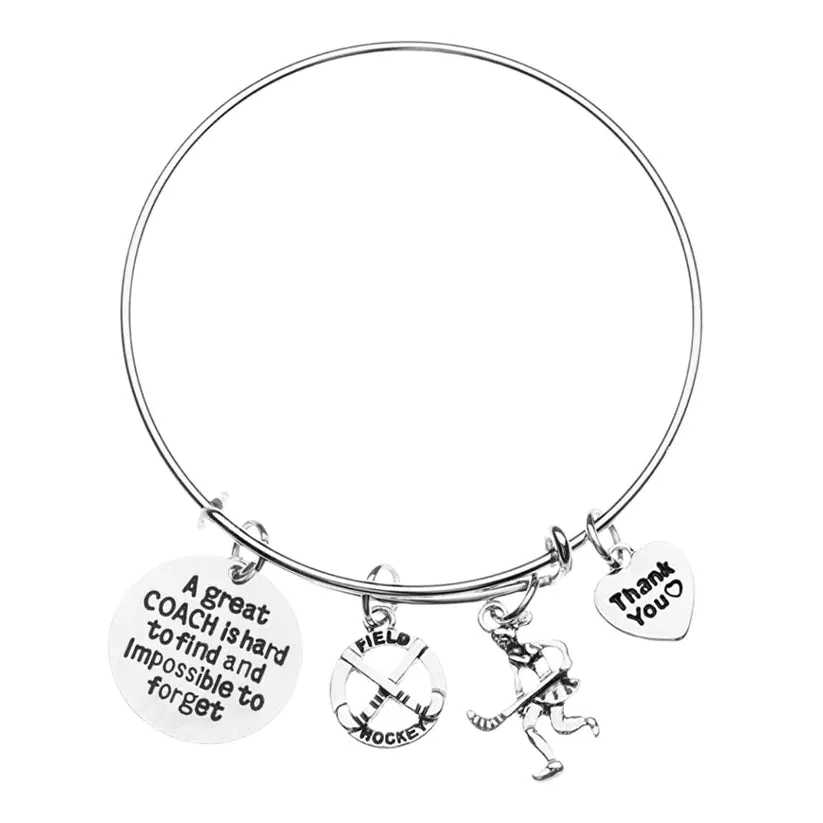 Field Hockey Coach Bangle Bracelet