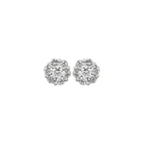 Flower Cluster Diamond Earrings