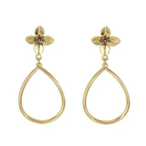 Flower Post Teardrop Earrings