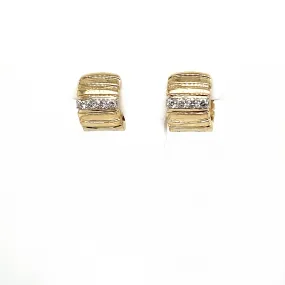 Fluted Diamond Huggy Earrings