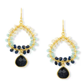 Frida Earrings Navy & Aqua