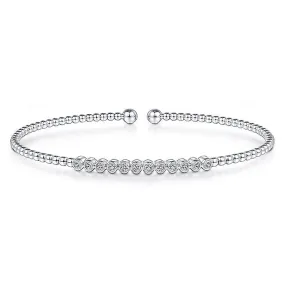 Gabriel & Co. 14K White Gold Bujukan Bead Diamond Bangle