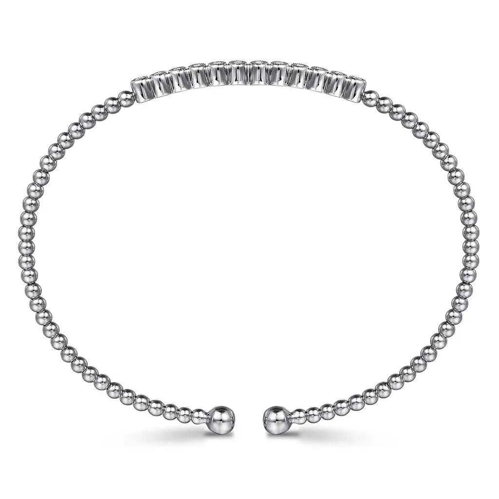 Gabriel & Co. 14K White Gold Bujukan Bead Diamond Bangle