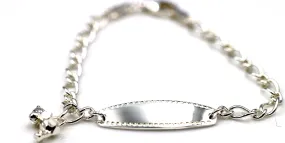 Genuine 925 Sterling Silver Teddy ID Baby Bracelet - Free engraving