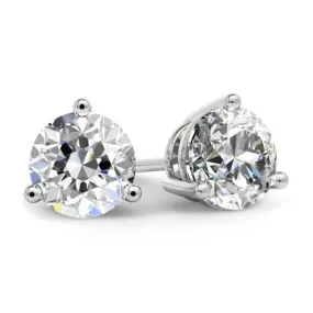 GIA Certified Diamond Stud Earrings - Three-Prong Setting