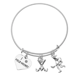 Girls Field Hockey Bangle Bracelet