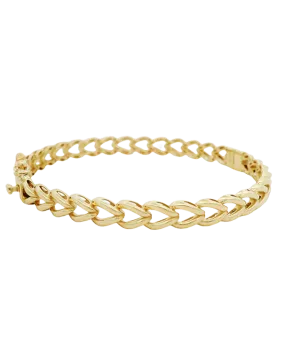 Gold Bangle - 10ct Yellow Gold Hinged Bangle-788754