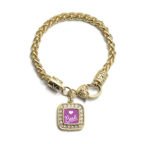 Gold Best Square Charm Braided Bracelet