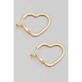 Gold Metallic Heart Earrings