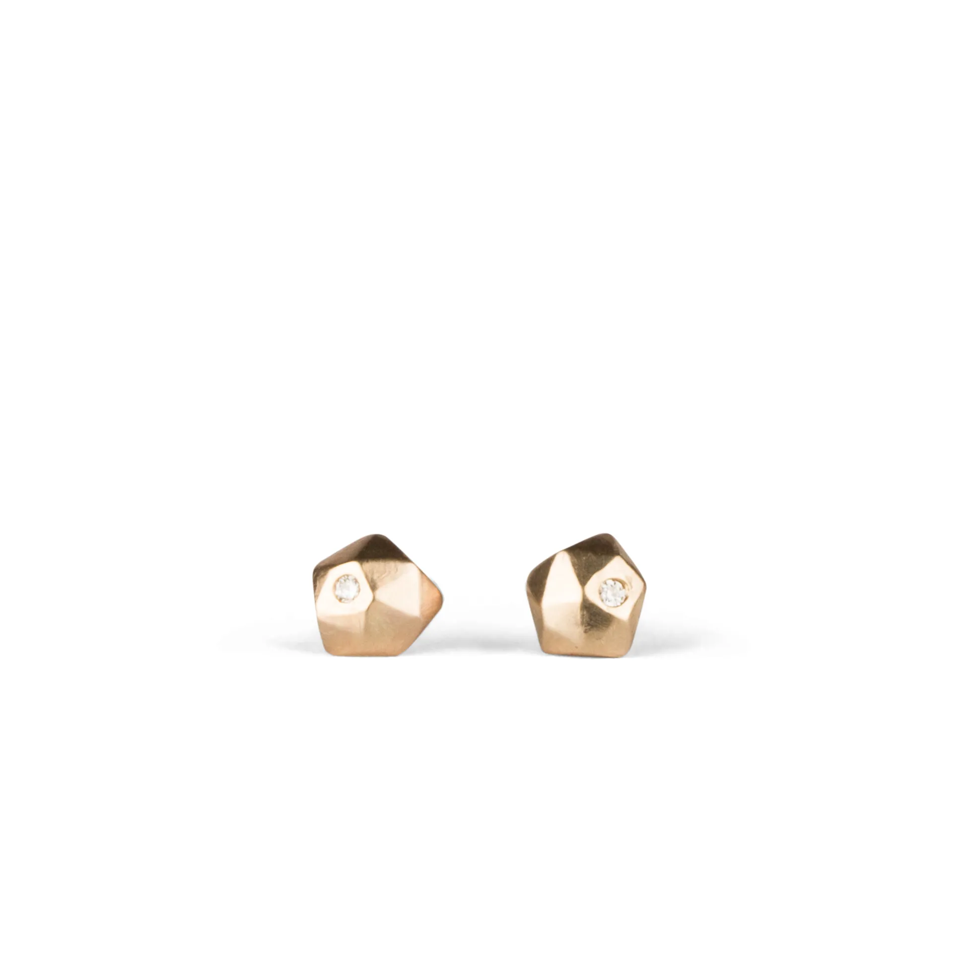 Gold Micro Fragment Diamond Stud Earrings