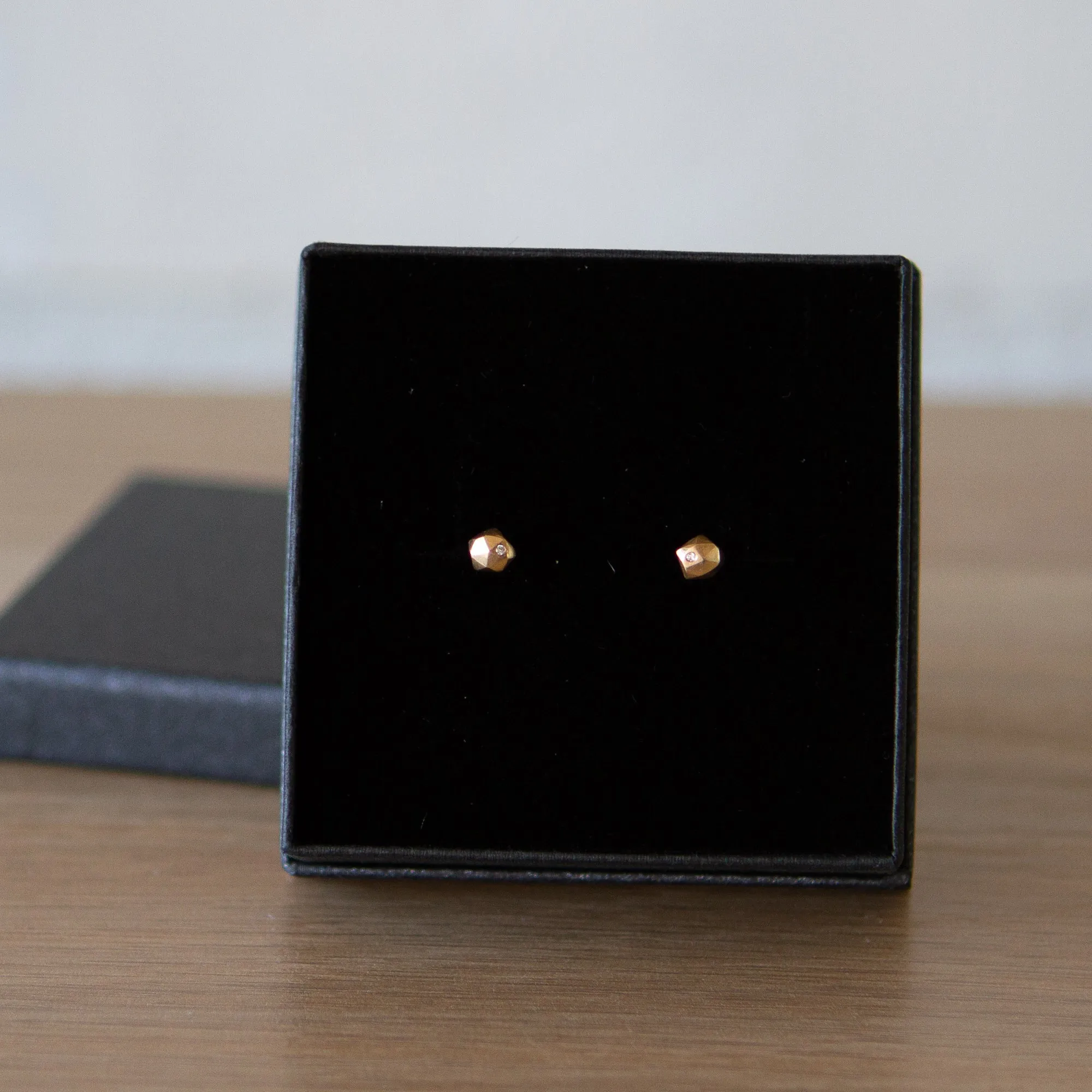 Gold Micro Fragment Diamond Stud Earrings