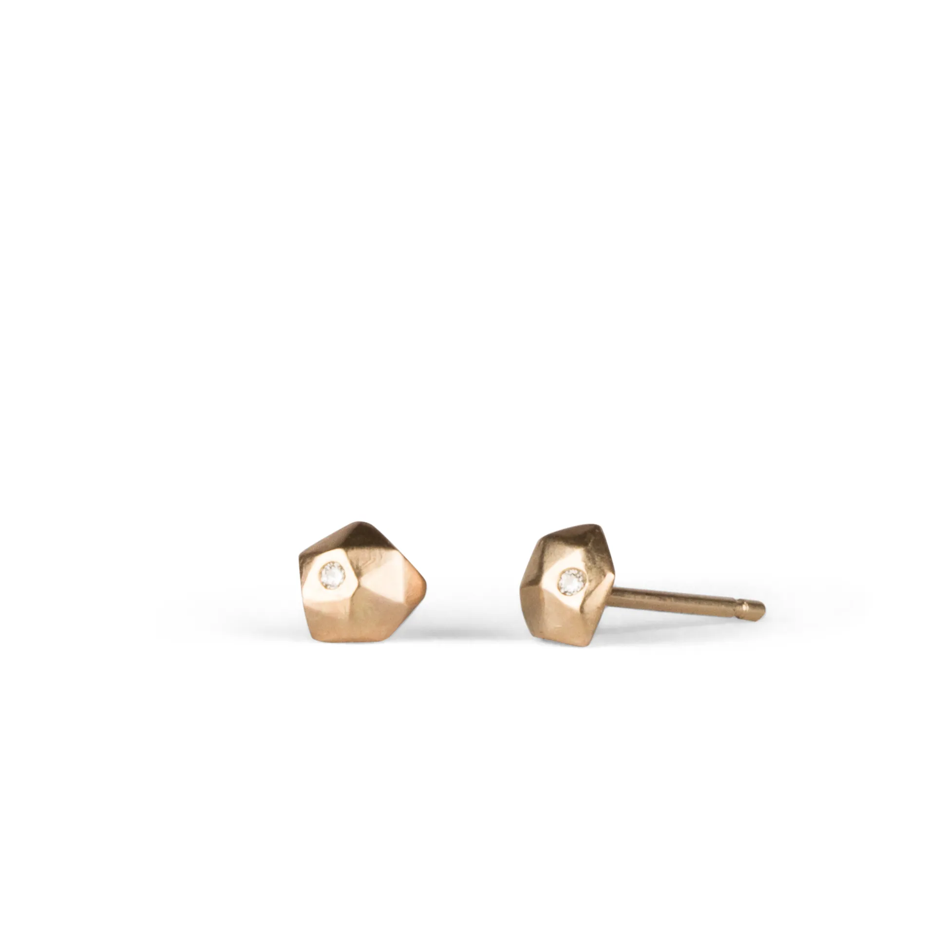 Gold Micro Fragment Diamond Stud Earrings