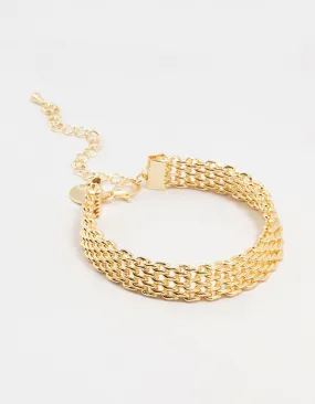 Gold Plated Skinny Mesh Link Bracelet