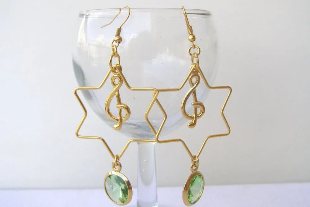 Gold Star of David earrings