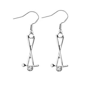 Golf Rhinestone Charm Earrings