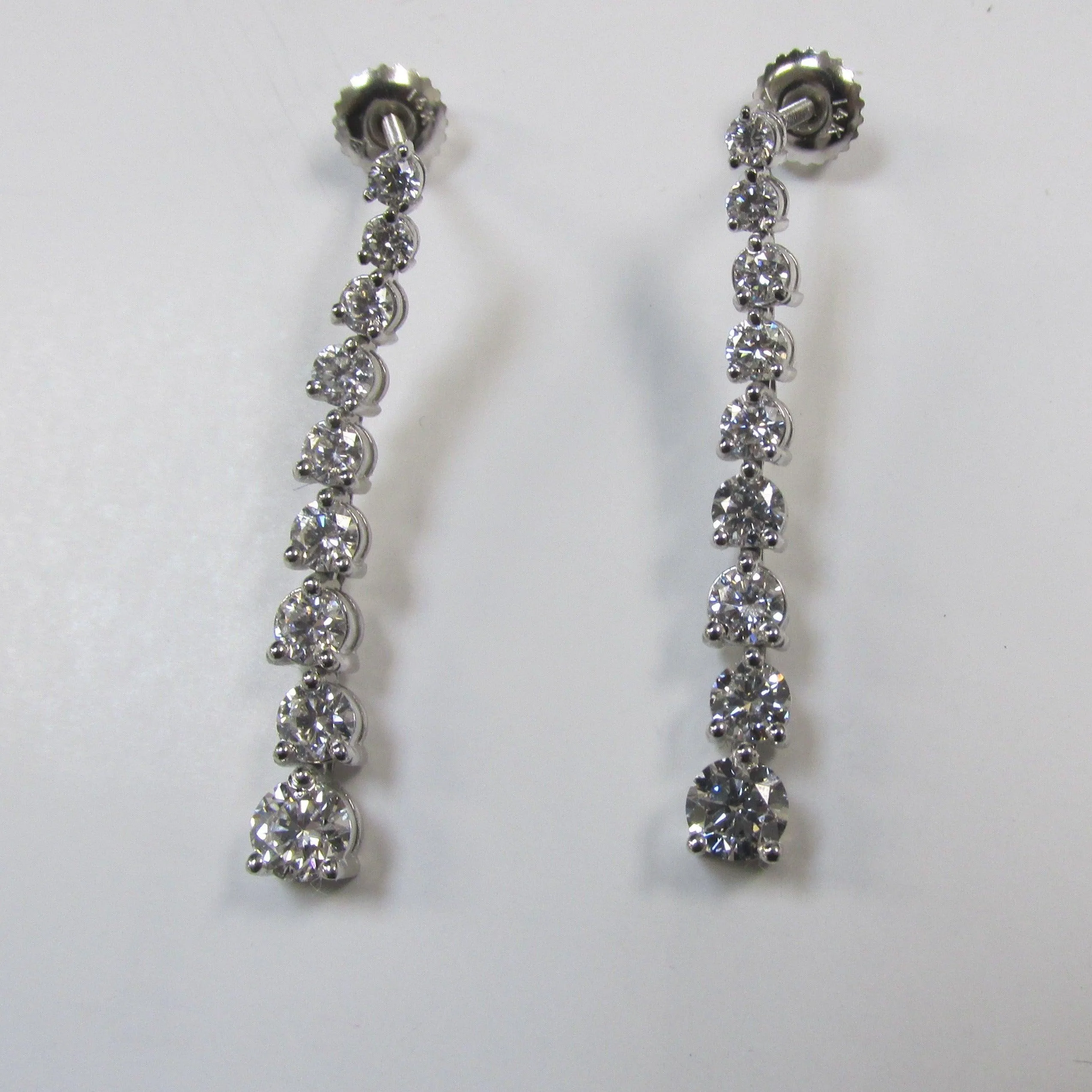 Graduated Diamond Drop Earrings