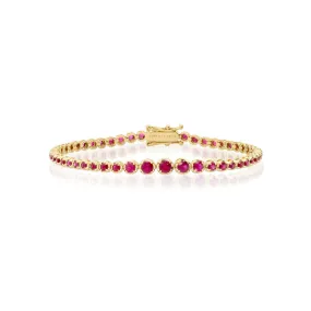 Graduated Ruby Tennis Bracelet