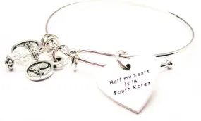 Half My Heart Is In South Korea Expandable Bangle Bracelet