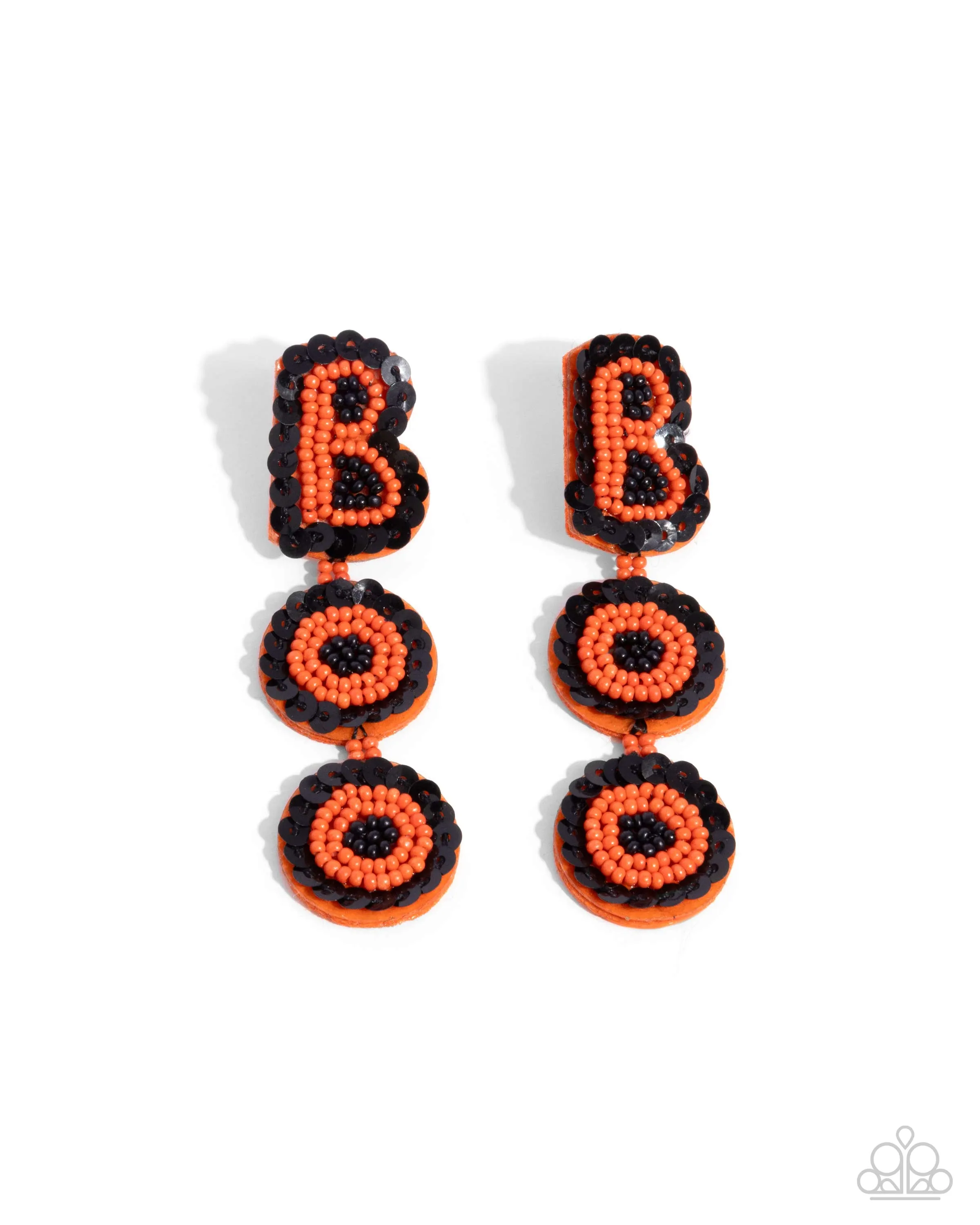 Halloween Bash - Orange BOO Earrings - Paparazzi Accessories