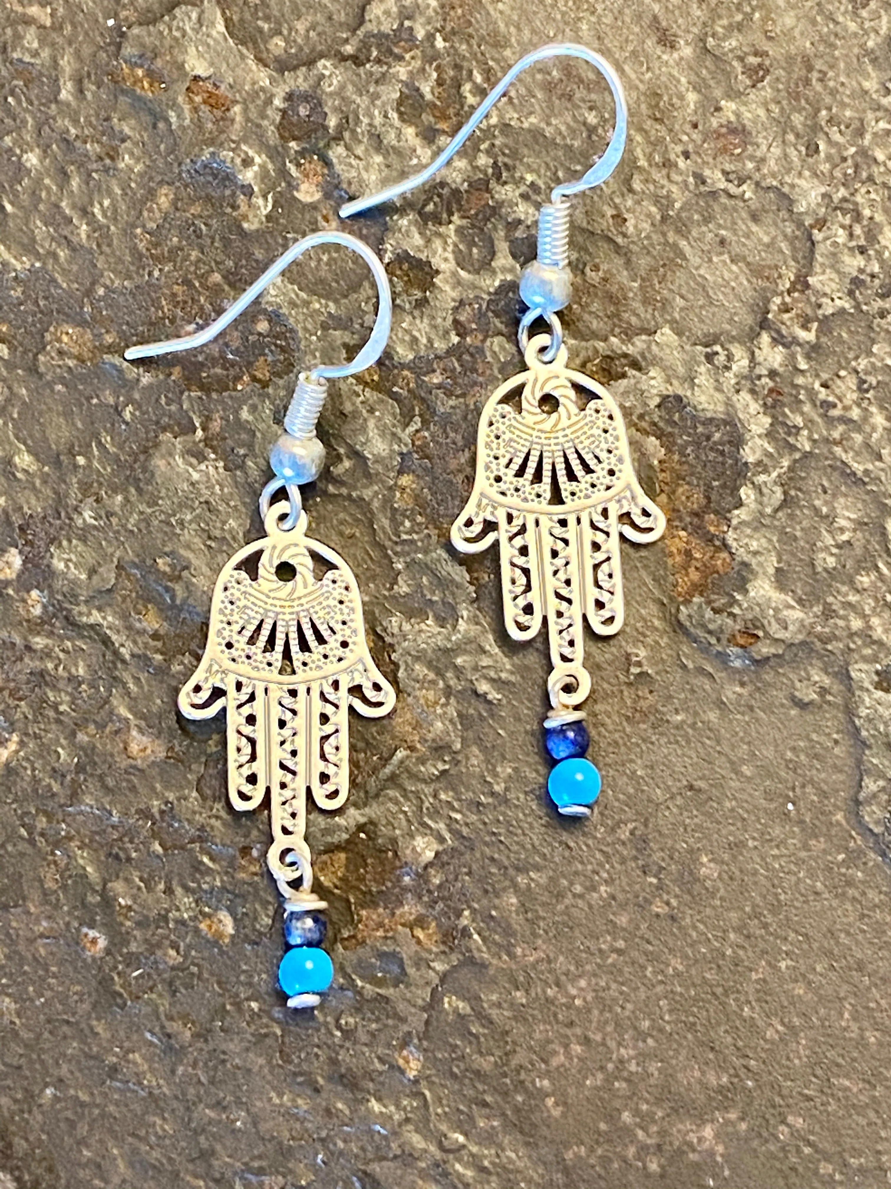 Hamsa Drop Earrings