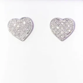 Heart Diamond .25cttw Earrings .925 Sterling Silver