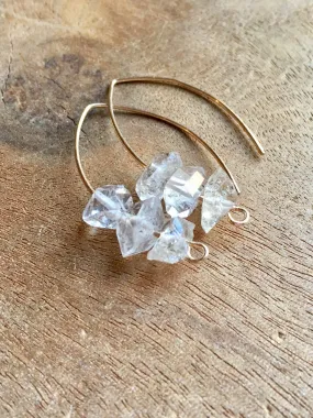 Herkimer Diamond Earrings Raw Crystal April Birthstone Jewelry