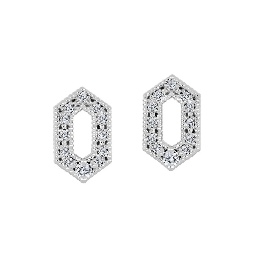 Hexagon Diamond Earrings