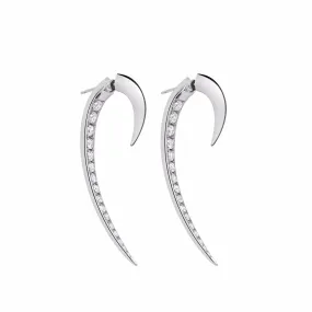 Hook Fine Earrings - 18ct White Gold & Diamond