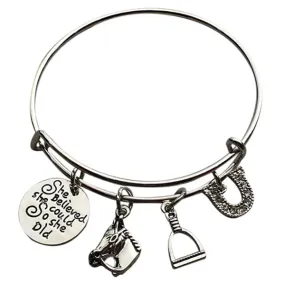 Horse Charm Bangle Bracelet - She Believed She Could