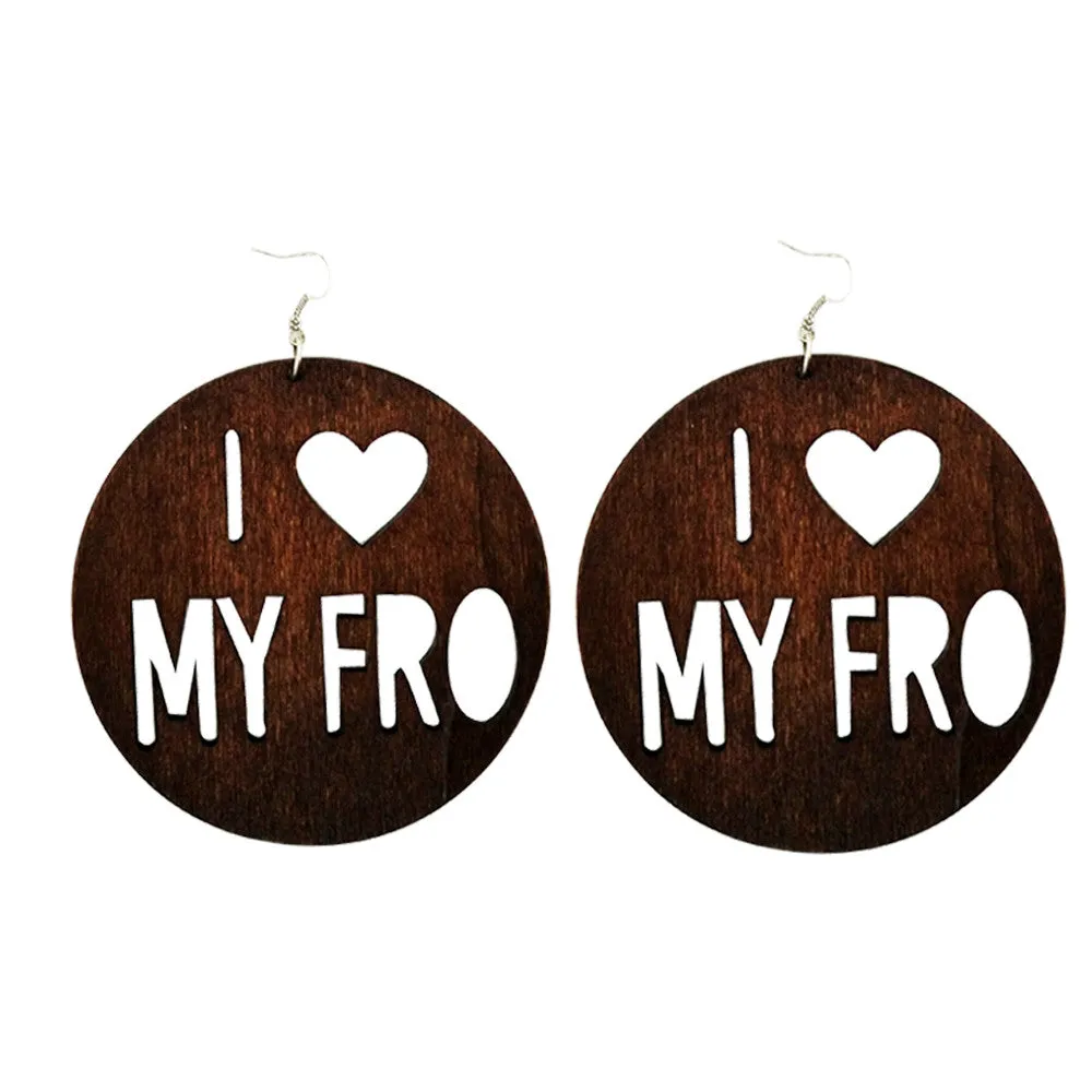 I ❤️ My Fro Earrings | Natural hair earrings | Afrocentric earrings | jewelry | accessories