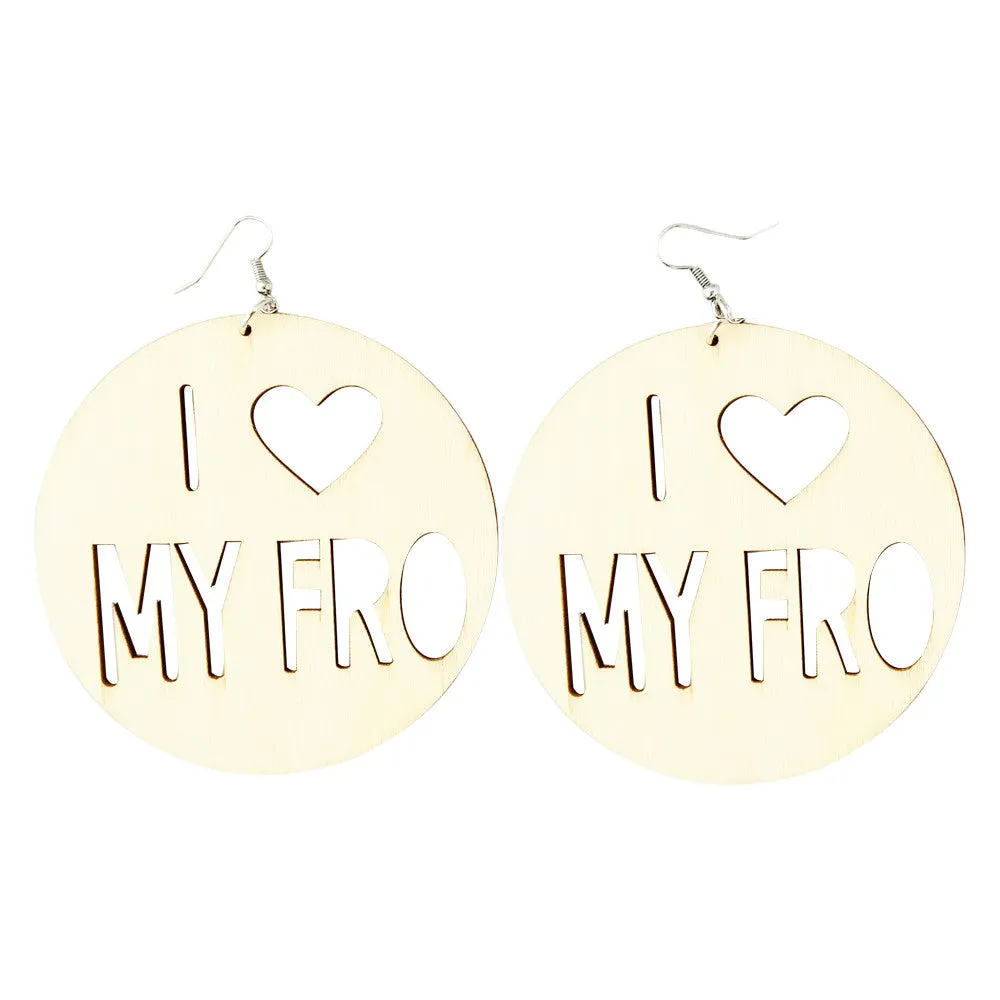 I ❤️ My Fro Earrings | Natural hair earrings | Afrocentric earrings | jewelry | accessories