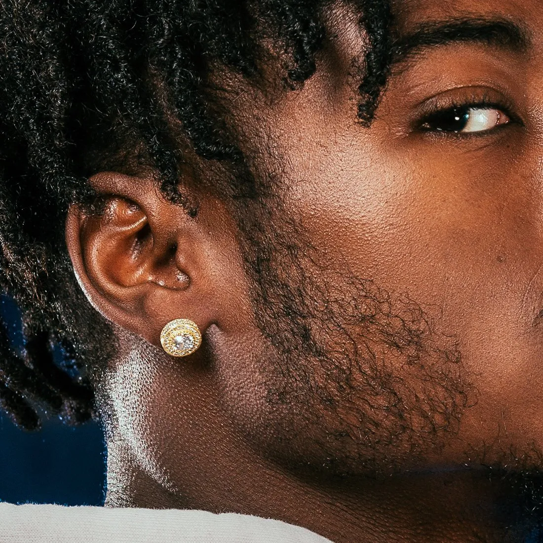 Iced Button Stud Earrings