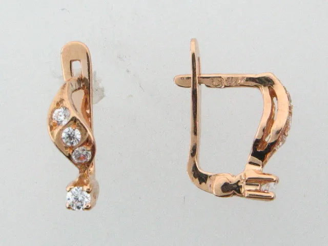 JBR28 - 19.2k Portuguese Gold Kid's C.Z. Earrings